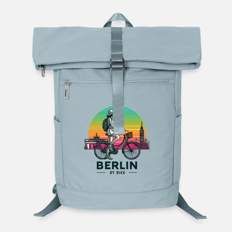 Berlin Skyline Radfahren Illustration Laptop-Rucksack 
