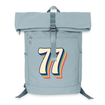 Vintage Retro T-Shirt Number 77 Seventy Seven - Laptop Backpack - ice blue - Front