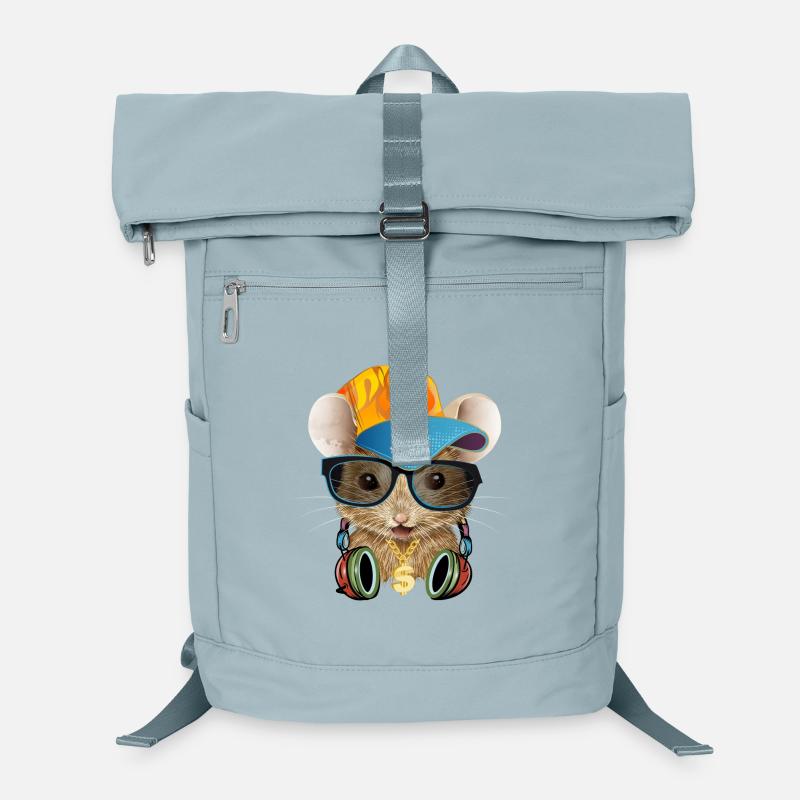 coole Maus mit Basecap,Sonnenbrille und Kopfhörer Laptop-Rucksack 