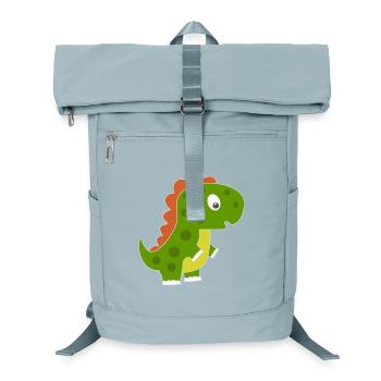 Verspielter Dino mit buntem Rücken - Laptop-Rucksack  - Eisblau - Vorne