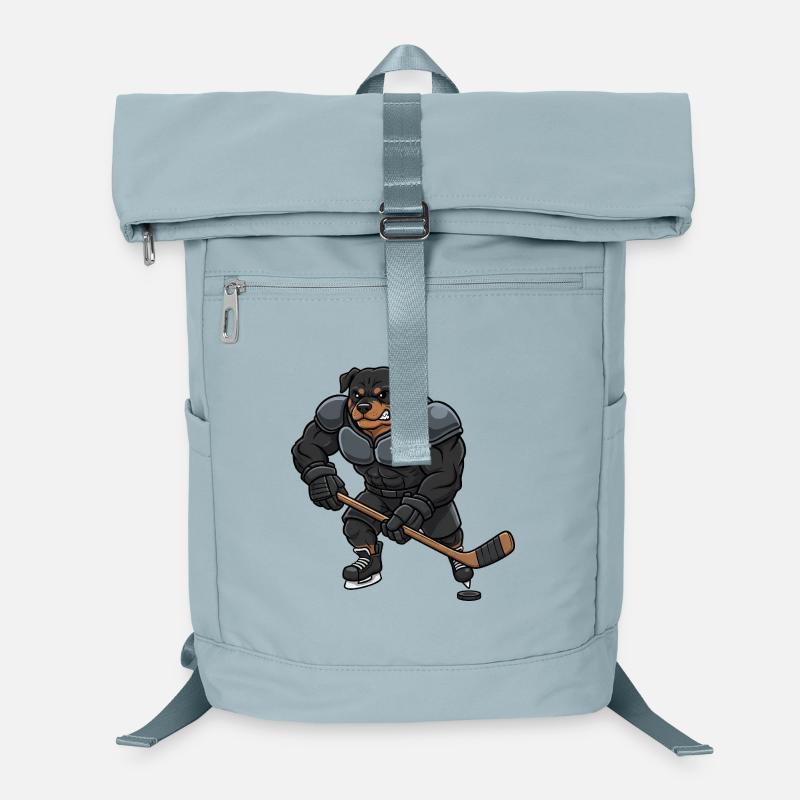 Cooler Rottweiler Eishockeyspieler Herrchen Sport Laptop-Rucksack 