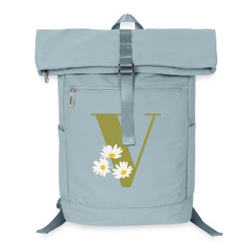 Lettre v vert marguerites - Sac à dos ordinateur - bleu glacier - Devant