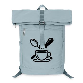 Barista Logo Siebträger Dampf Vektor - Laptop-Rucksack  - Eisblau - Vorne