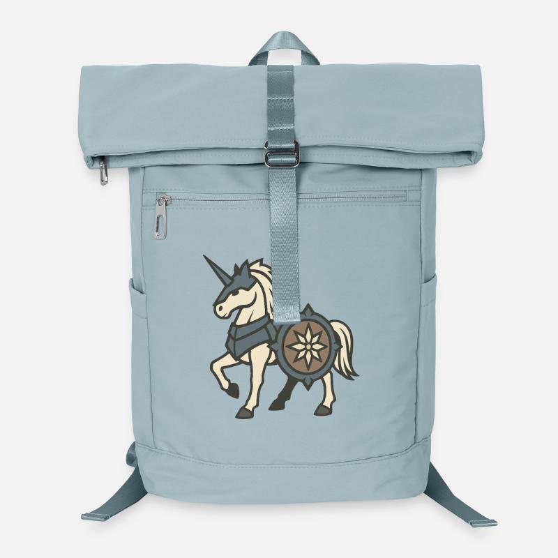 Licorne Chevalier Cuirassée avec Bouclier et Blason Sac à dos ordinateur