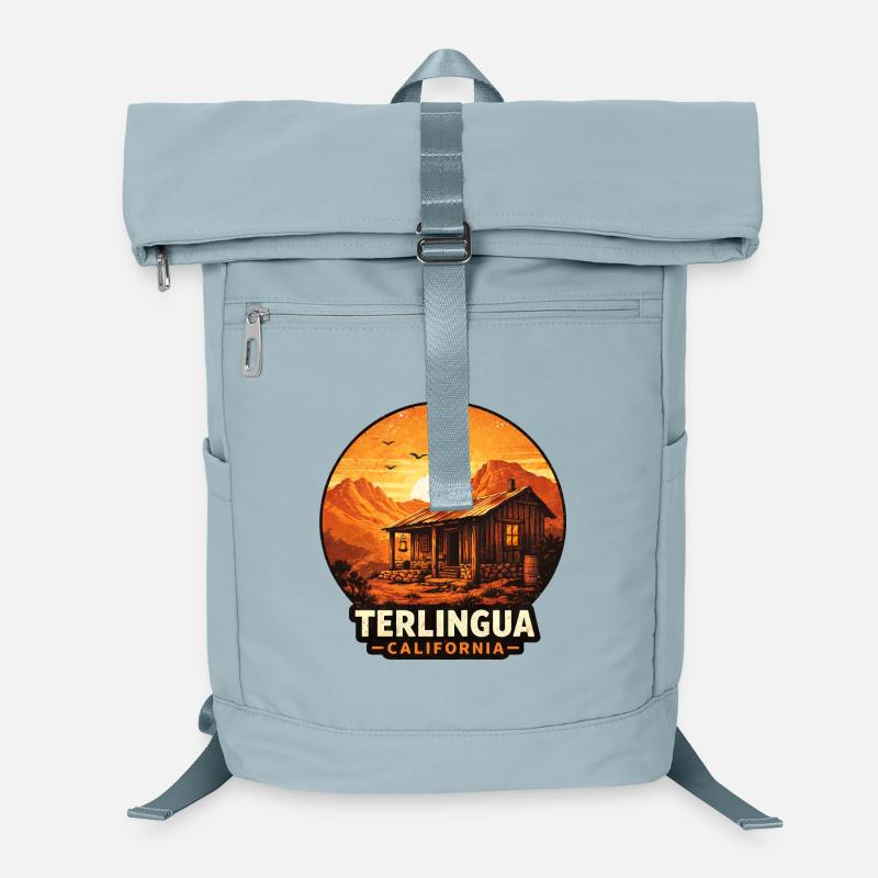 Motif de coucher de soleil de la cabane du désert de Terlingua Sac à dos ordinateur