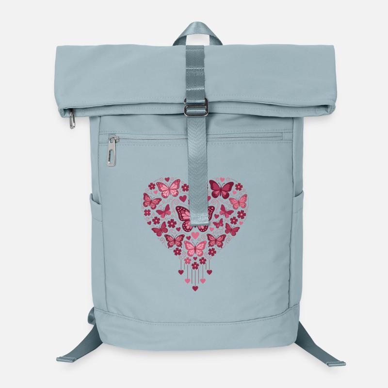 Schmetterlingsherz Blumenglanz Laptop-Rucksack 