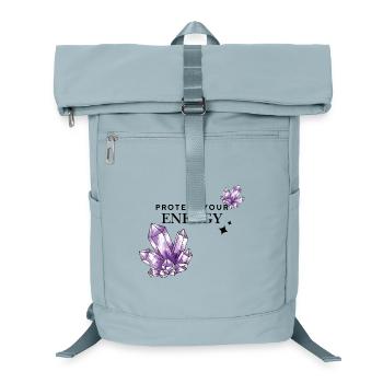 Violette Kristallcluster auf Schwarz - Laptop-Rucksack  - Eisblau - Vorne