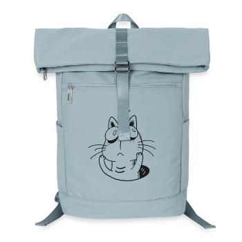 Chat anxieux - Drôle de chaton qui réfléchit trop - Sac à dos ordinateur - bleu glacier - Devant