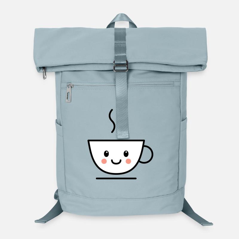 Kaffee, Tee oder Kakao Tasse mit kawaii Gesicht Laptop-Rucksack 