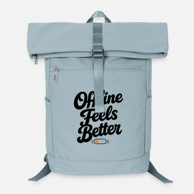 Offline fühlt sich besser an | Minimale Retro-Typografie Laptop-Rucksack 