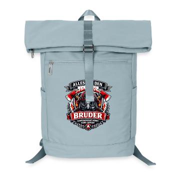 Feuerwehrbruder: Kameradschaft ohne Grenzen - Laptop-Rucksack  - Eisblau - Vorne