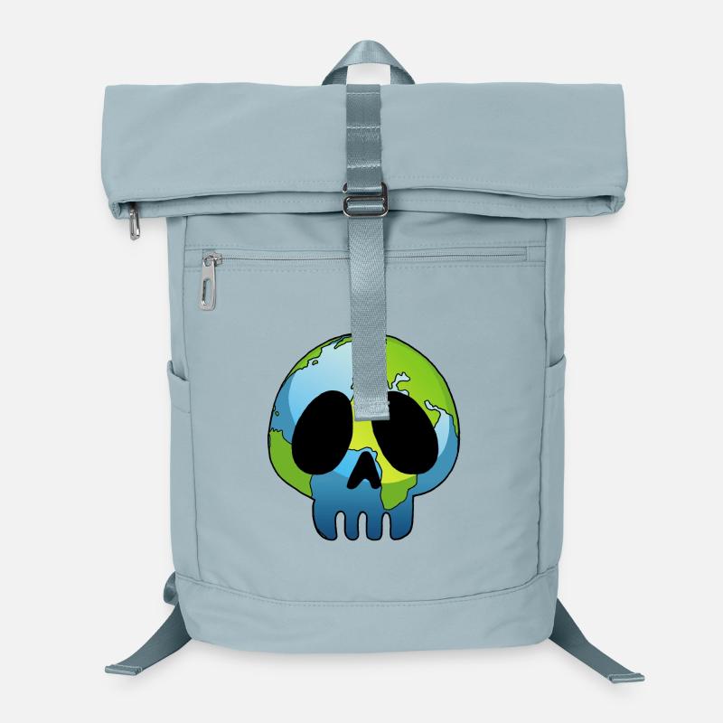 Schädel und Planet Erde Laptop-Rucksack 