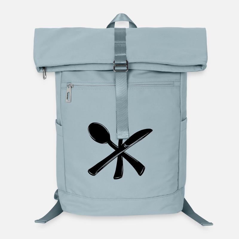 Messer, Gabel und Löffel gekreuzt Laptop-Rucksack 
