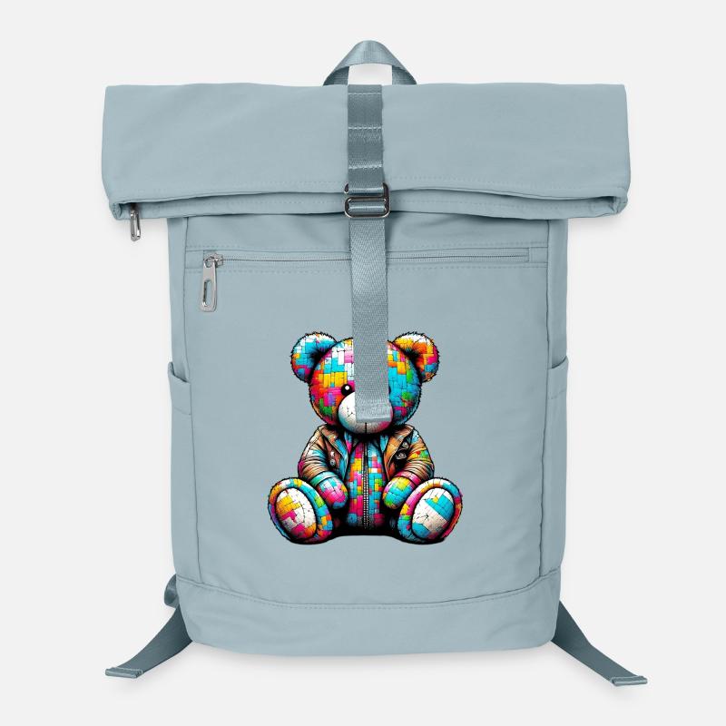 Teddybär Teddybär Lederweste Laptop-Rucksack 