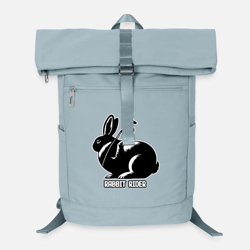Rabbit Rider (text light - with outline, 3-Color) - Laptop Backpack - ice blue