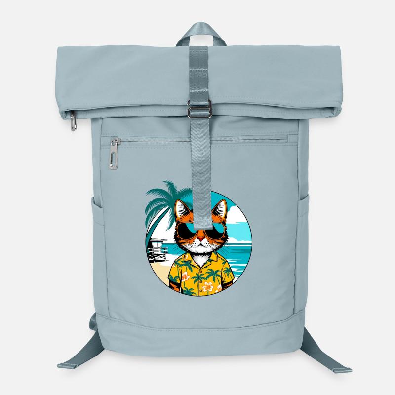 Cat on the beach Laptop Backpack
