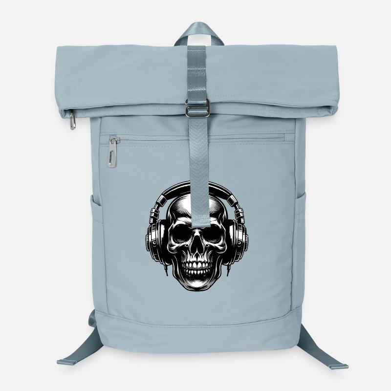Crâne avec un casque au design accrocheur Sac à dos ordinateur