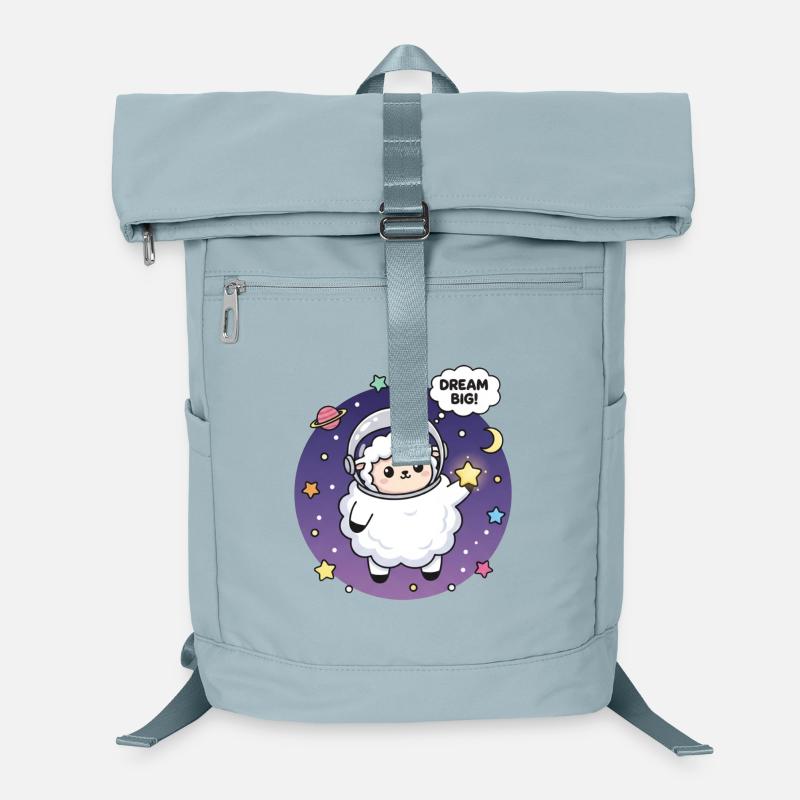 Mignon mouton astronaute avec culte de rêve Sac à dos ordinateur