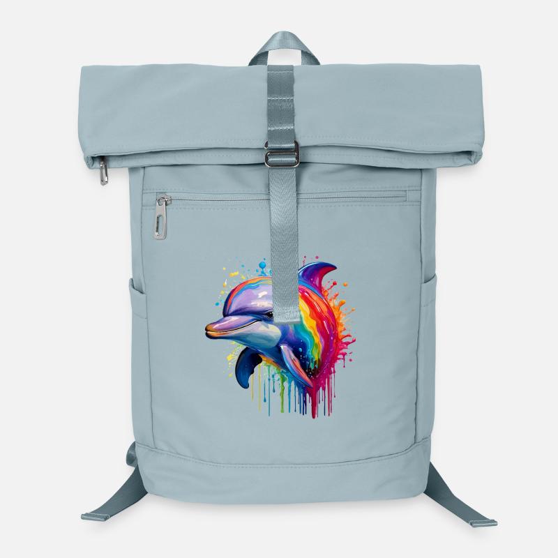 Bunter Delfin Kunstdruck Laptop-Rucksack 