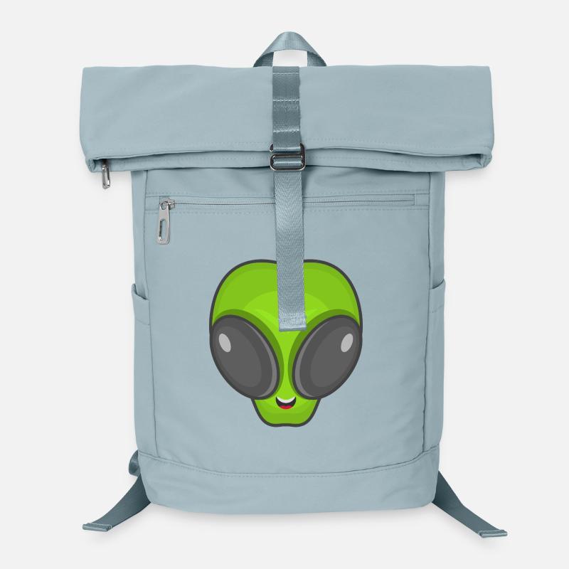 Tête d’extraterrestre verte Sac à dos ordinateur