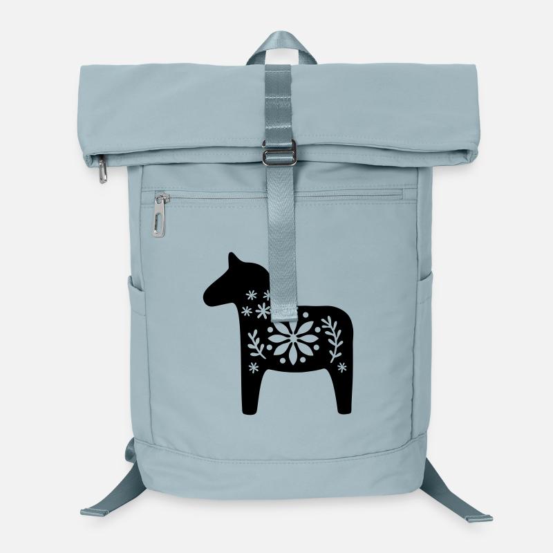 Cheval Dala scandinave – Art populaire nordique Design Sac à dos ordinateur