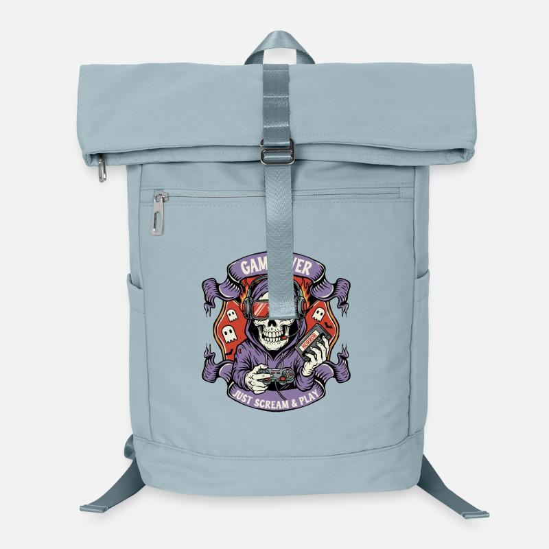 Game Over Horror Skull Gamer Sac à dos ordinateur