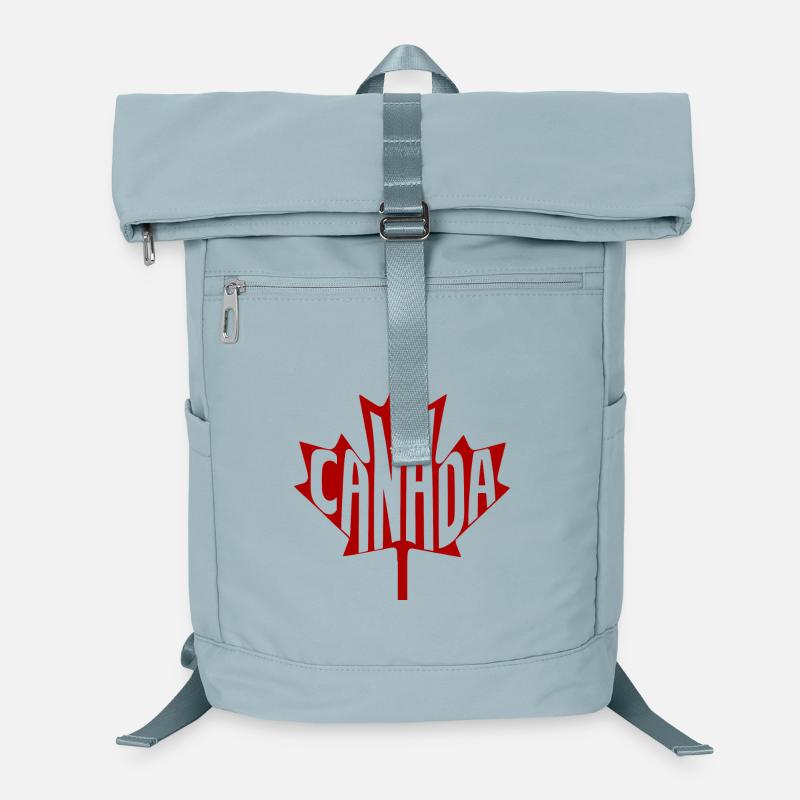 Red Canada Typography in Maple Leaf Laptop Backpack
