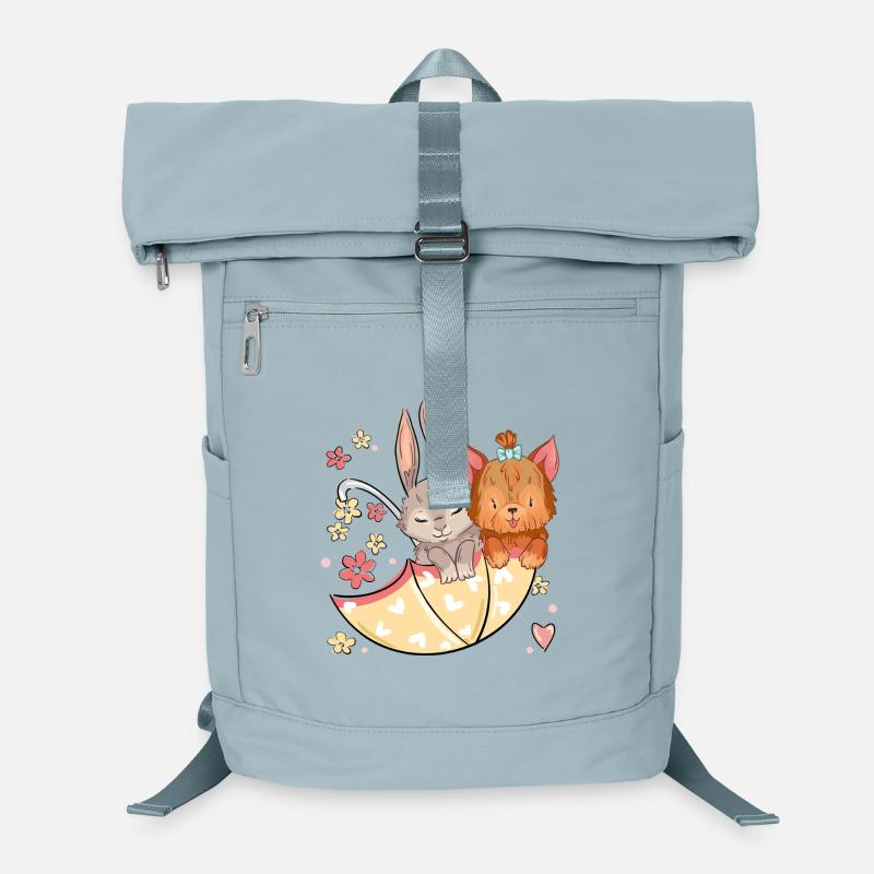  Hase und Hund mit einem Regenschirm Laptop-Rucksack 