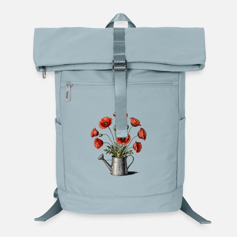 Mohnblumen in einer Gießkanne Laptop-Rucksack 