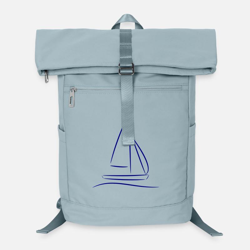 Segelboot Silhouette – Maritimes Design Blau Laptop-Rucksack 