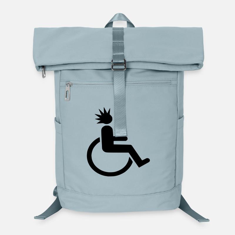 Rollstuhlfahrer mit Punk-Frisur # Laptop-Rucksack 