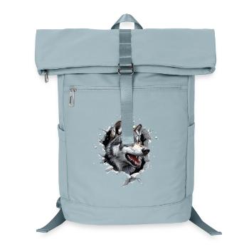 Funny Wolf Dog - Laptop Backpack - ice blue - Front