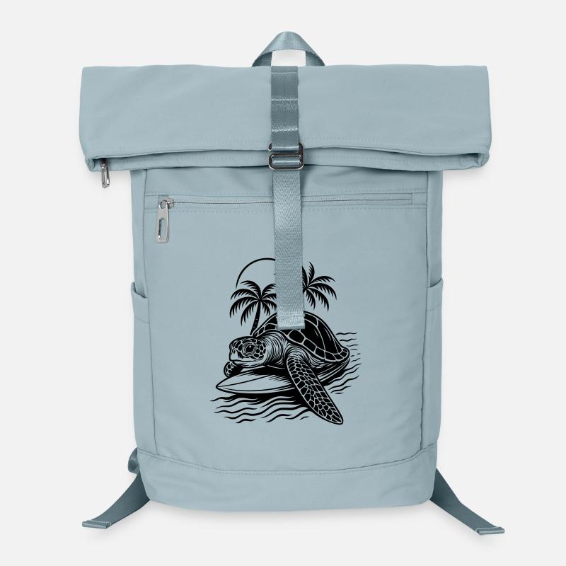 Surfende Schildkröte - Tropisches Stranddesign Laptop-Rucksack 