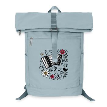 Akkordeon Design - Alpenmusik & Blütenzauber - Laptop-Rucksack  - Eisblau - Vorne