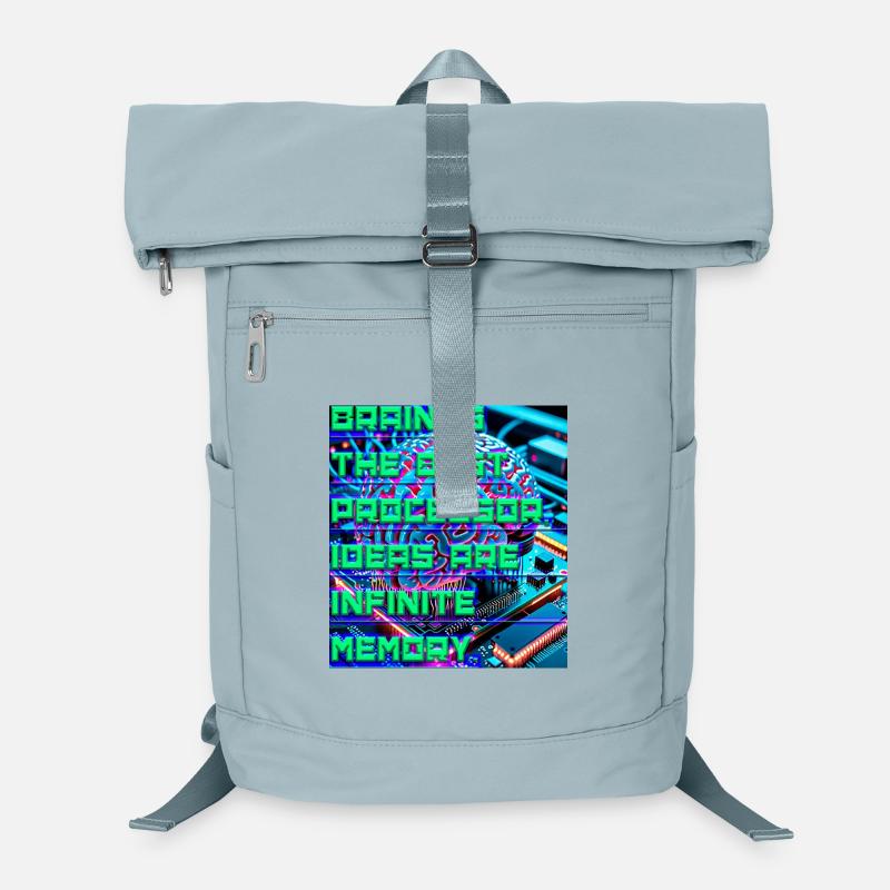 The Brain Is the Best Processor — Tech Neon Quote  Laptop Backpack