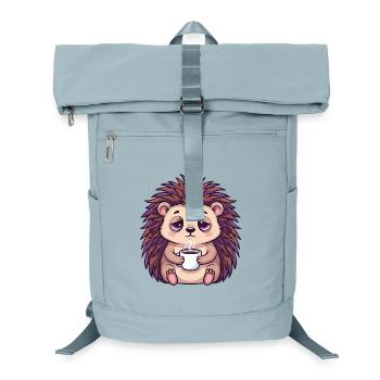 Süßer Igel Kaffee Koffein Cartoon Büroarbeiter - Laptop-Rucksack  - Eisblau - Vorne