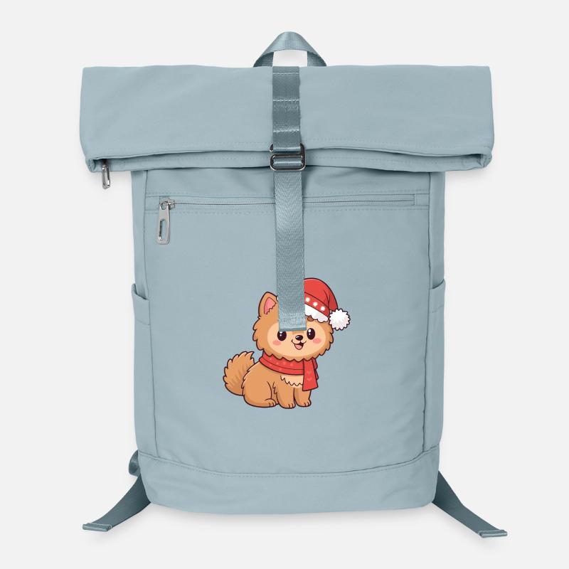 Welpen-Weihnachtshut-Schal Laptop-Rucksack 