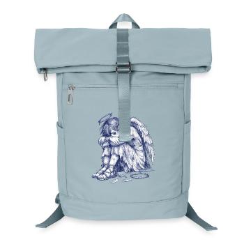 Sad Angel | Hand Painted Drawing - Laptop Backpack - ice blue - Front