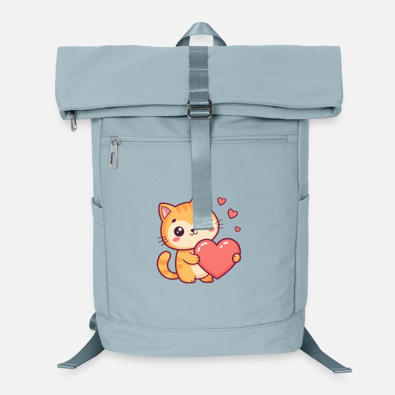 Süße Katze hält ein Herz Laptop-Rucksack 