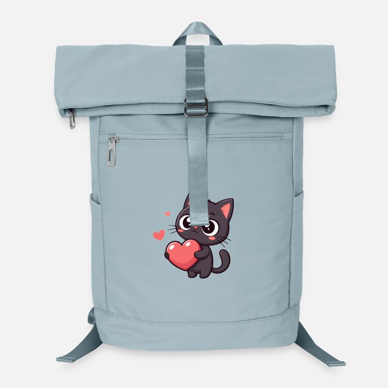 Kawaii-Katze hält ein Herz Laptop-Rucksack 
