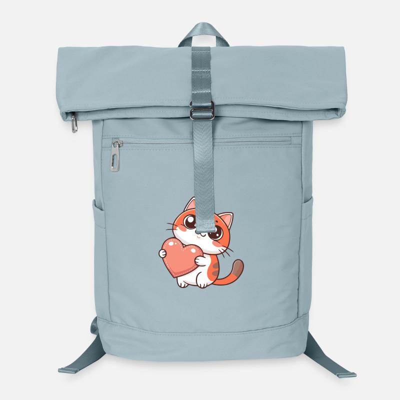 Chat câlin cœur pastel Sac à dos ordinateur