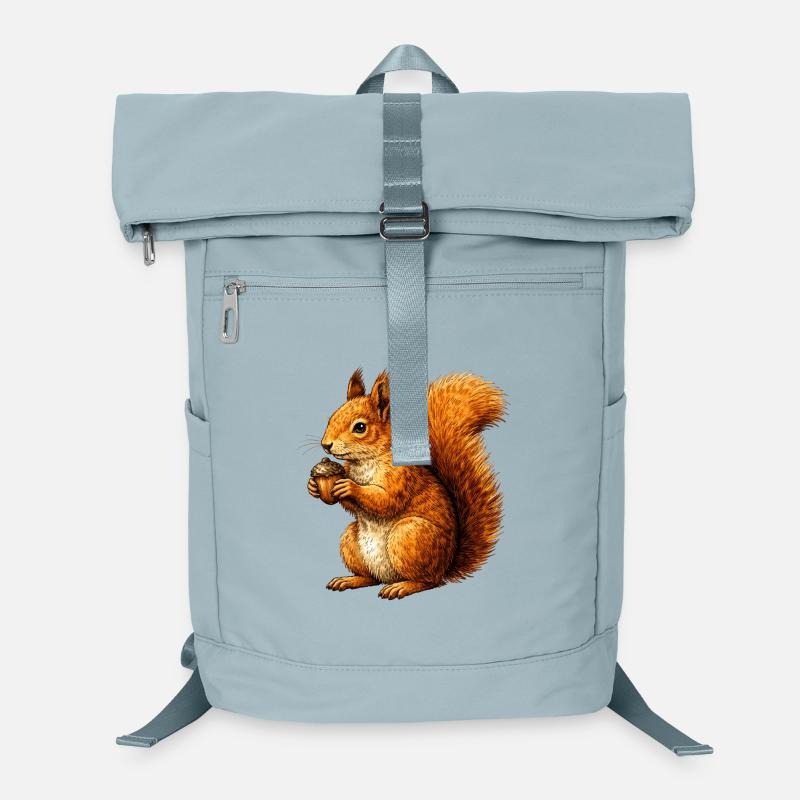 Niedliches Eichhörnchen mit Nuss –Tierillustration Laptop-Rucksack 