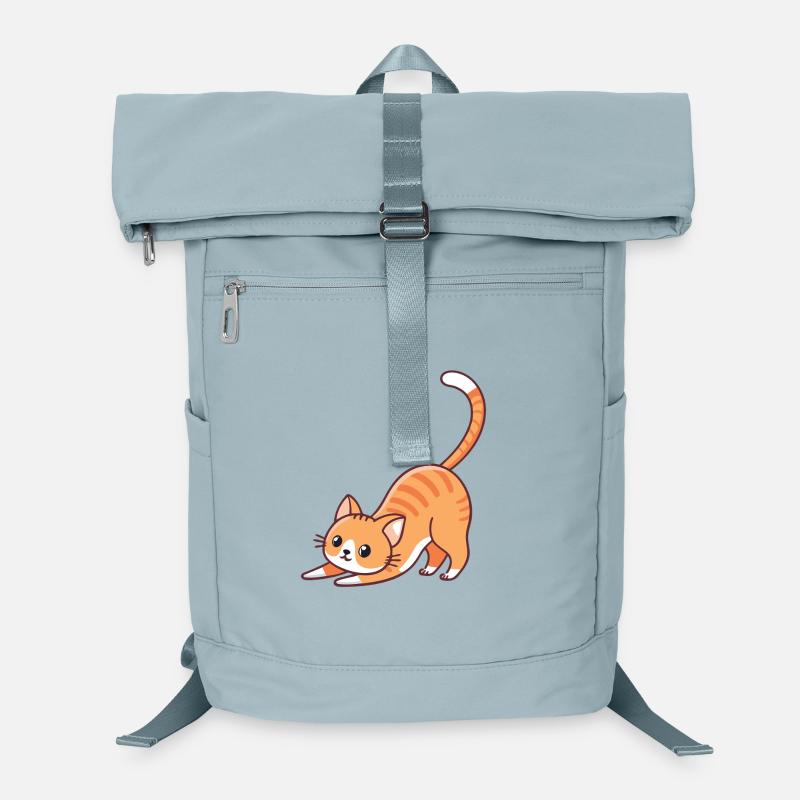 Chaton orange en étirement Sac à dos ordinateur