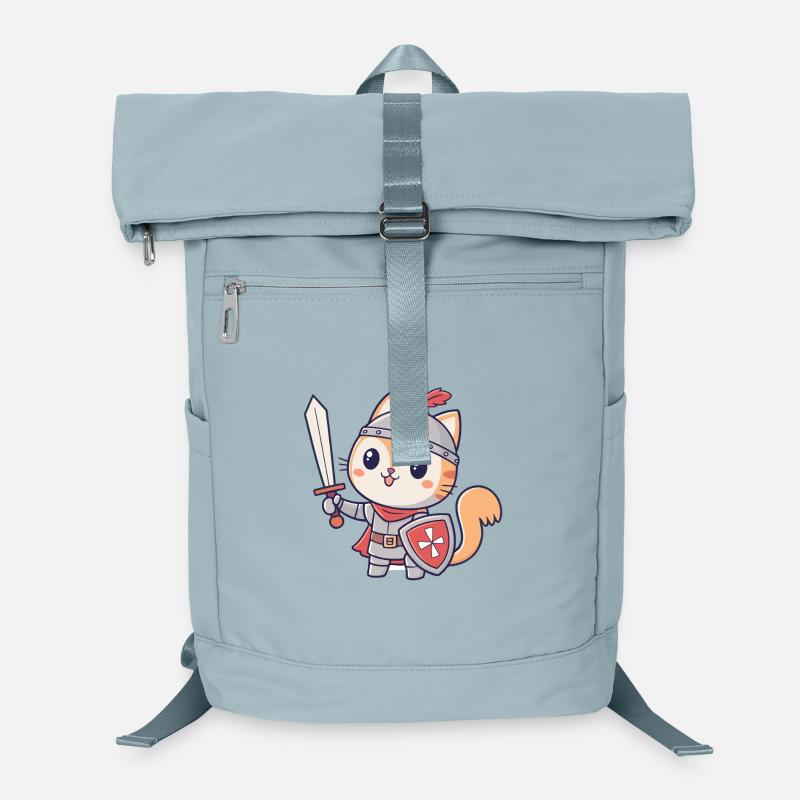 Chat Chevalier Épée et Bouclier Sac à dos ordinateur