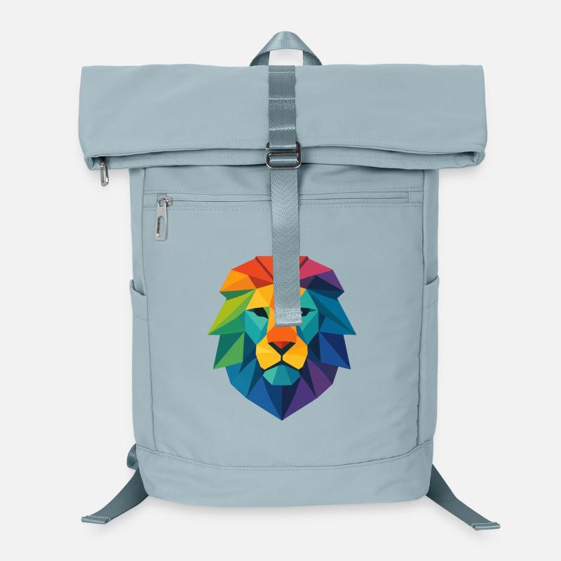 Lion low poly sauvage coloré - Art couleurs Pop Sac à dos ordinateur