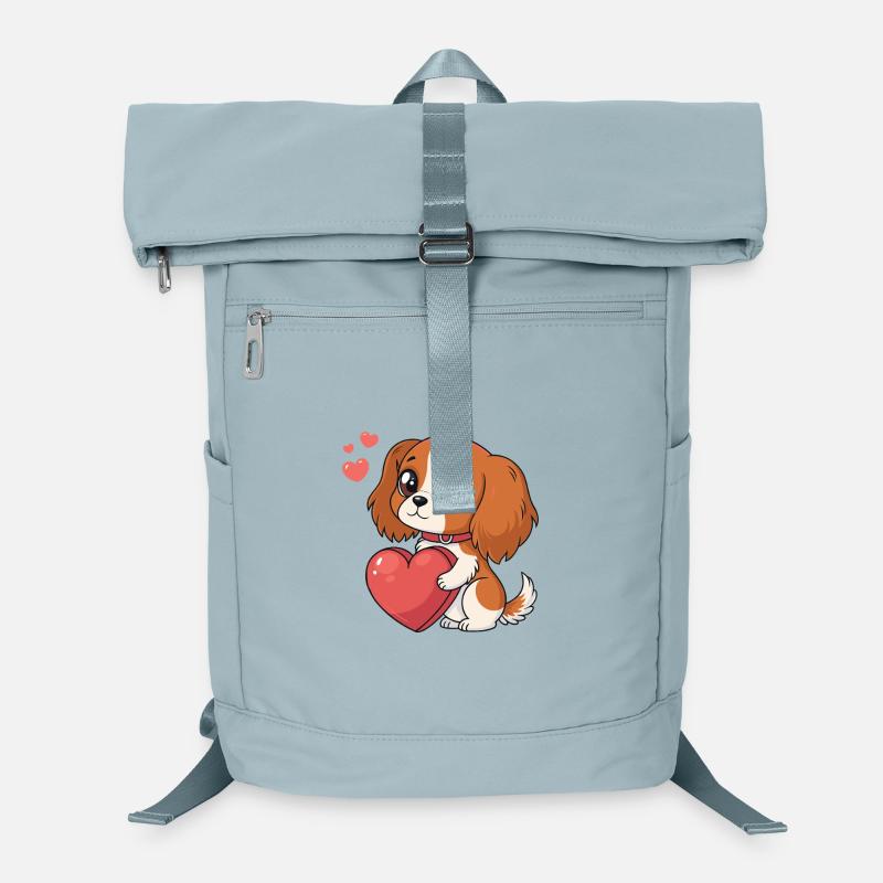 Chiot Cavalier King Charles Coeur Doux Cartoon Sac à dos ordinateur