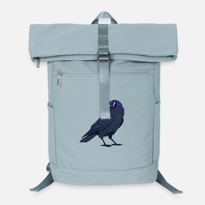 Corbeau Cool et Lunettes Violettes Sac à dos ordinateur