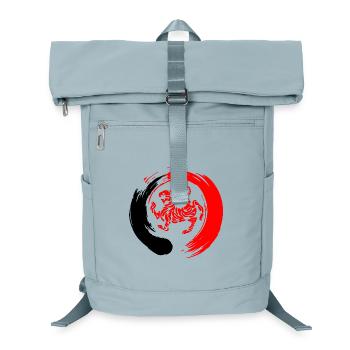 Shotokan Tiger im Zen-Zeichen - Laptop-Rucksack  - Eisblau - Vorne