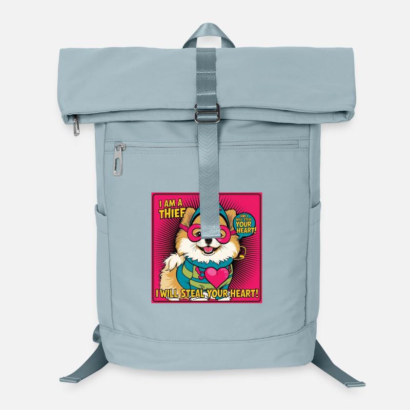 Comicstyle Pomeranian Dog "I am a thief" Laptop Backpack