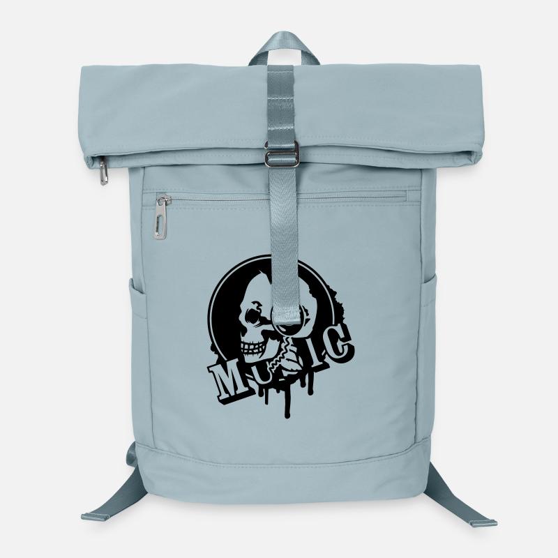 Totenkopf mit Graffiti Kopfhörer Patch Laptop-Rucksack 